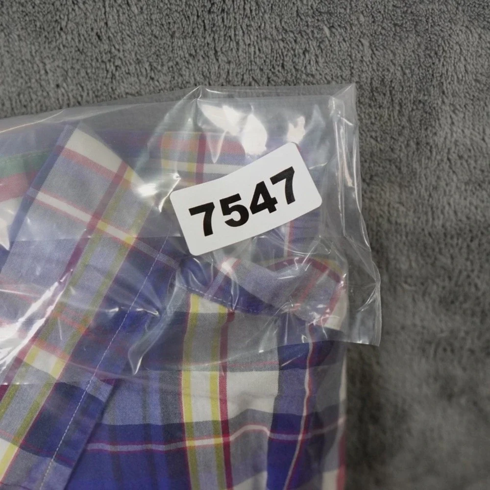 Ralph Lauren Plaid Button Down Shirt Mens XL Blue‎ Custom Fit Preppy Red Pony